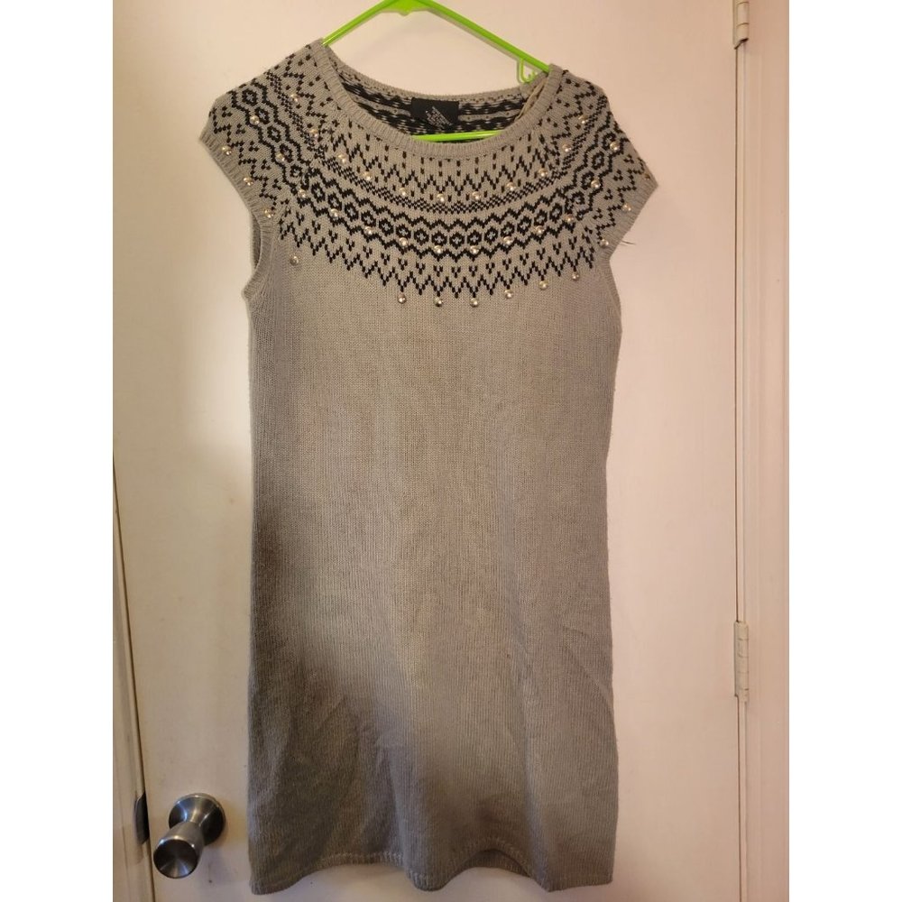 Rue 21 Dress Sweater Top Women Sleeveless Size XL Wool  Grey Black